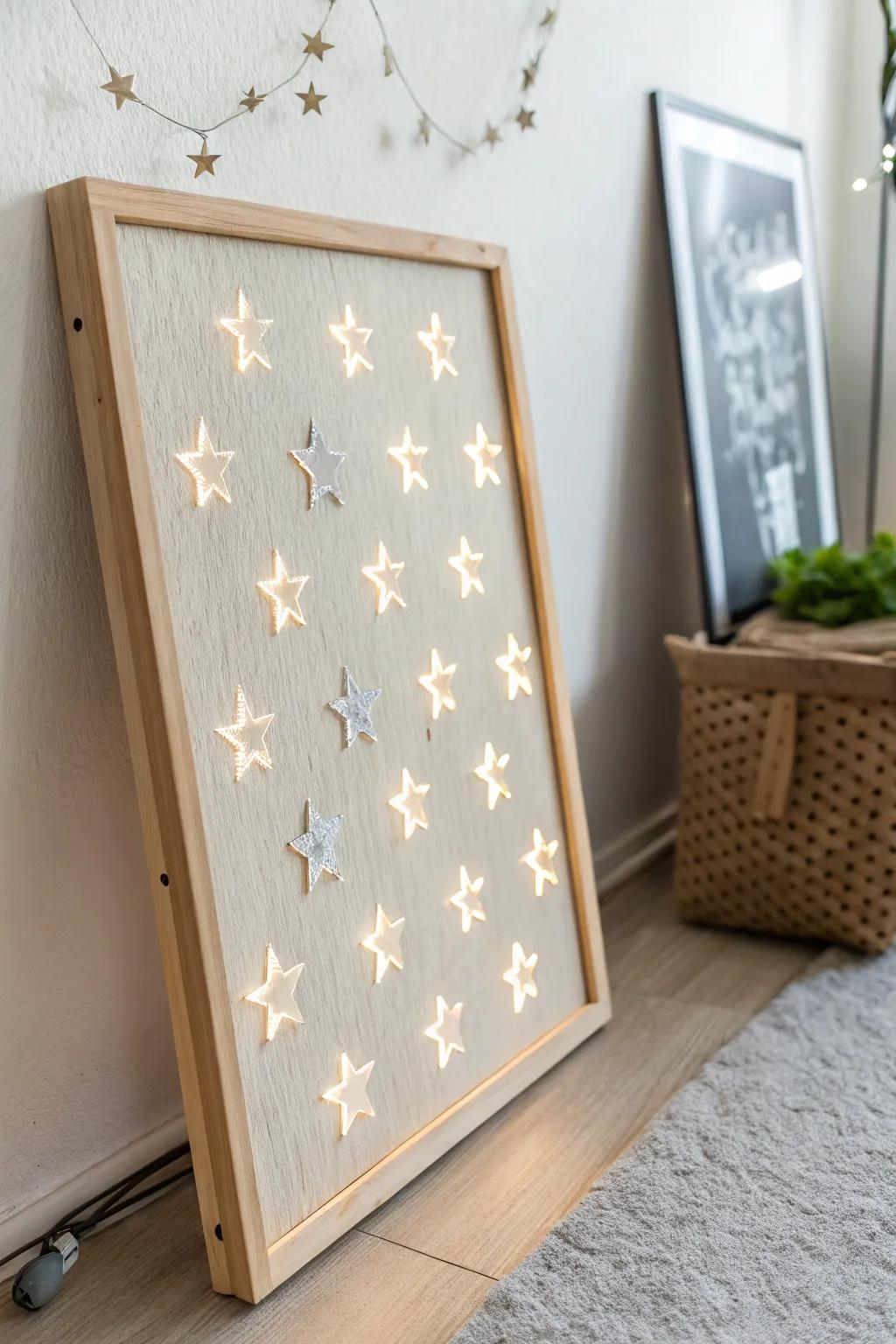 Transform your space with a starry night backdrop that radiates minimalist elegance and boho warmth.