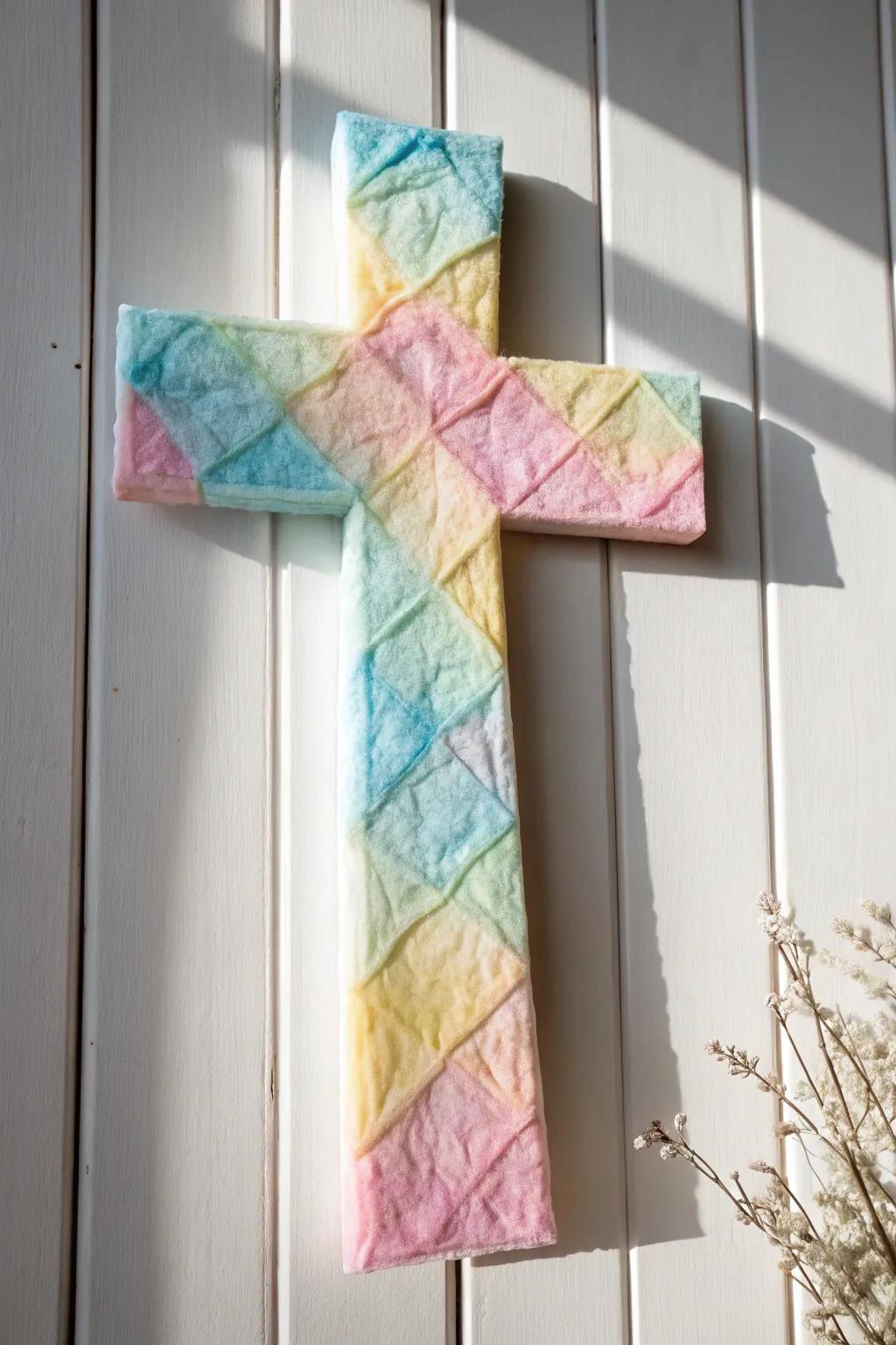 Embrace the art of simplicity with a dreamy tie-dye coffee filter cross, perfect for adding a touch of crafted elegance to your space.