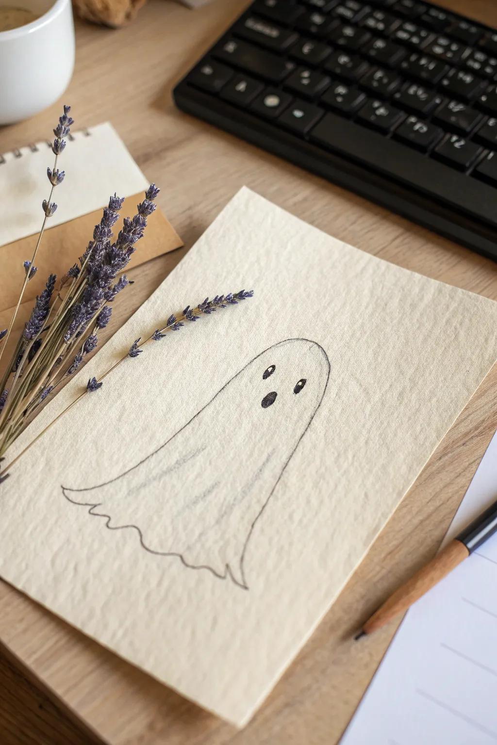 Embrace simplicity with this minimalist ghost design, perfect for adding a touch of modern whimsy to your space.