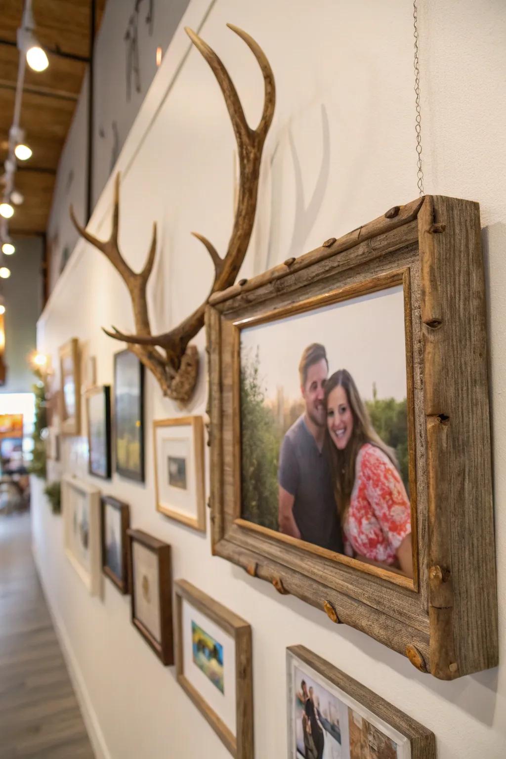 Add rustic charm to your photos with an antler frame.