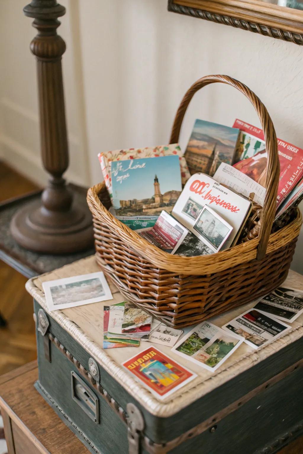 Relive your adventures with this travel memories basket.