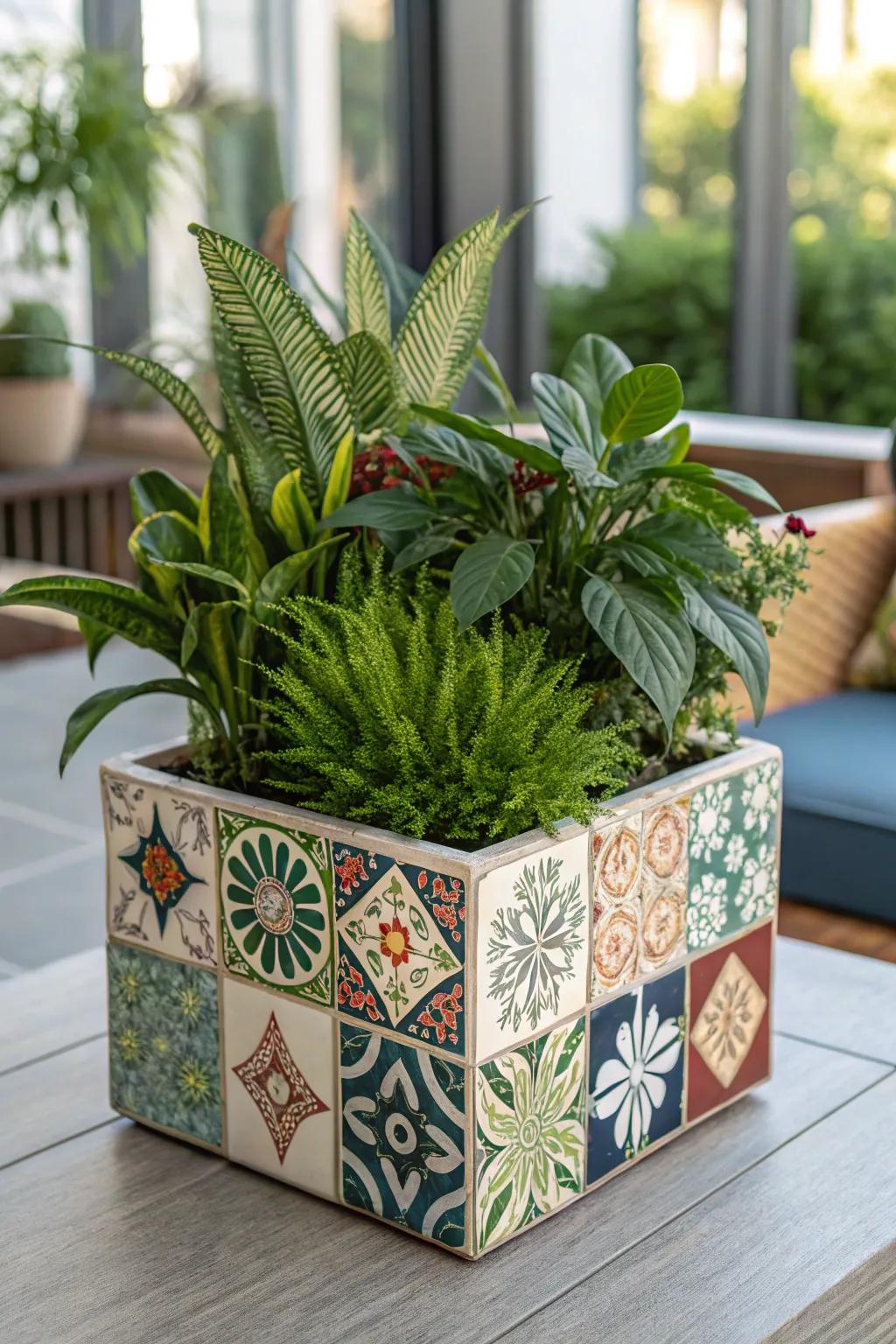 Tile planters offer an eclectic and artistic touch to your decor.