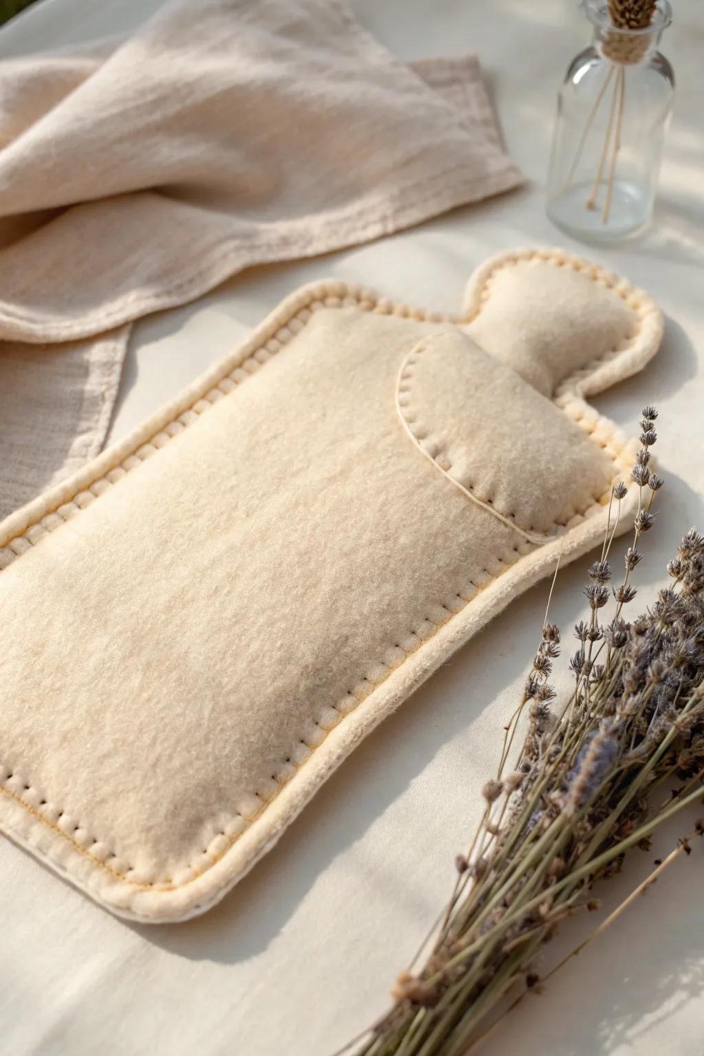 Stay cozy with this chic DIY felt heating pad—your perfect winter companion.