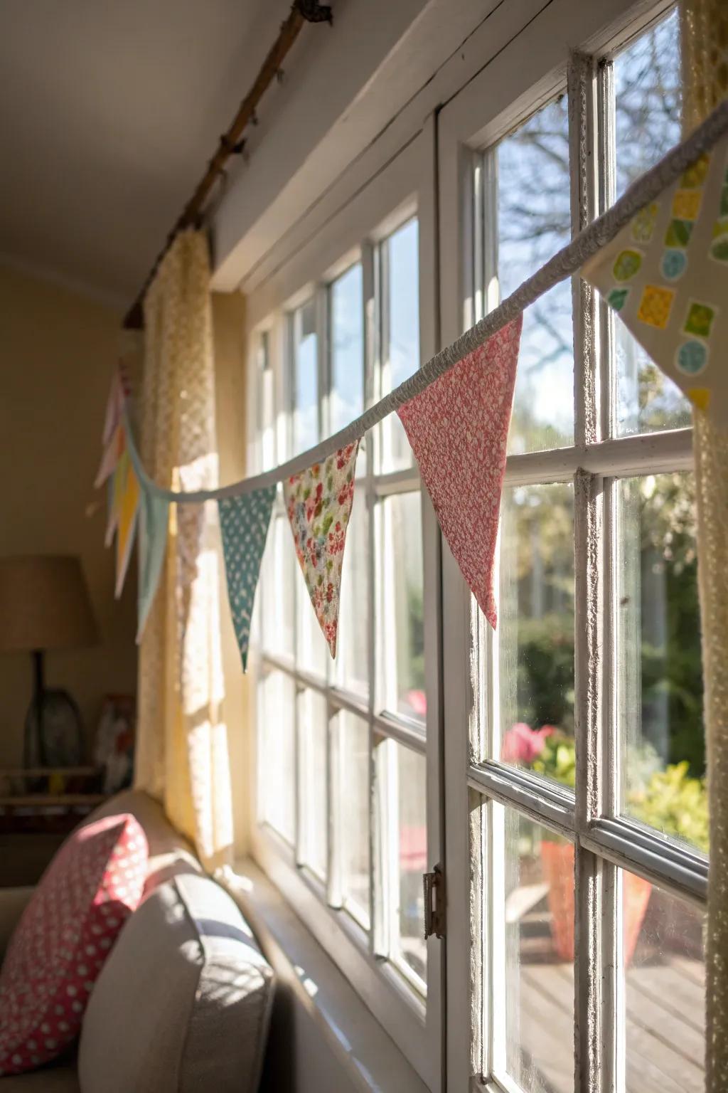 Fabric bunting brings a playful and cheerful vibe to your decor.