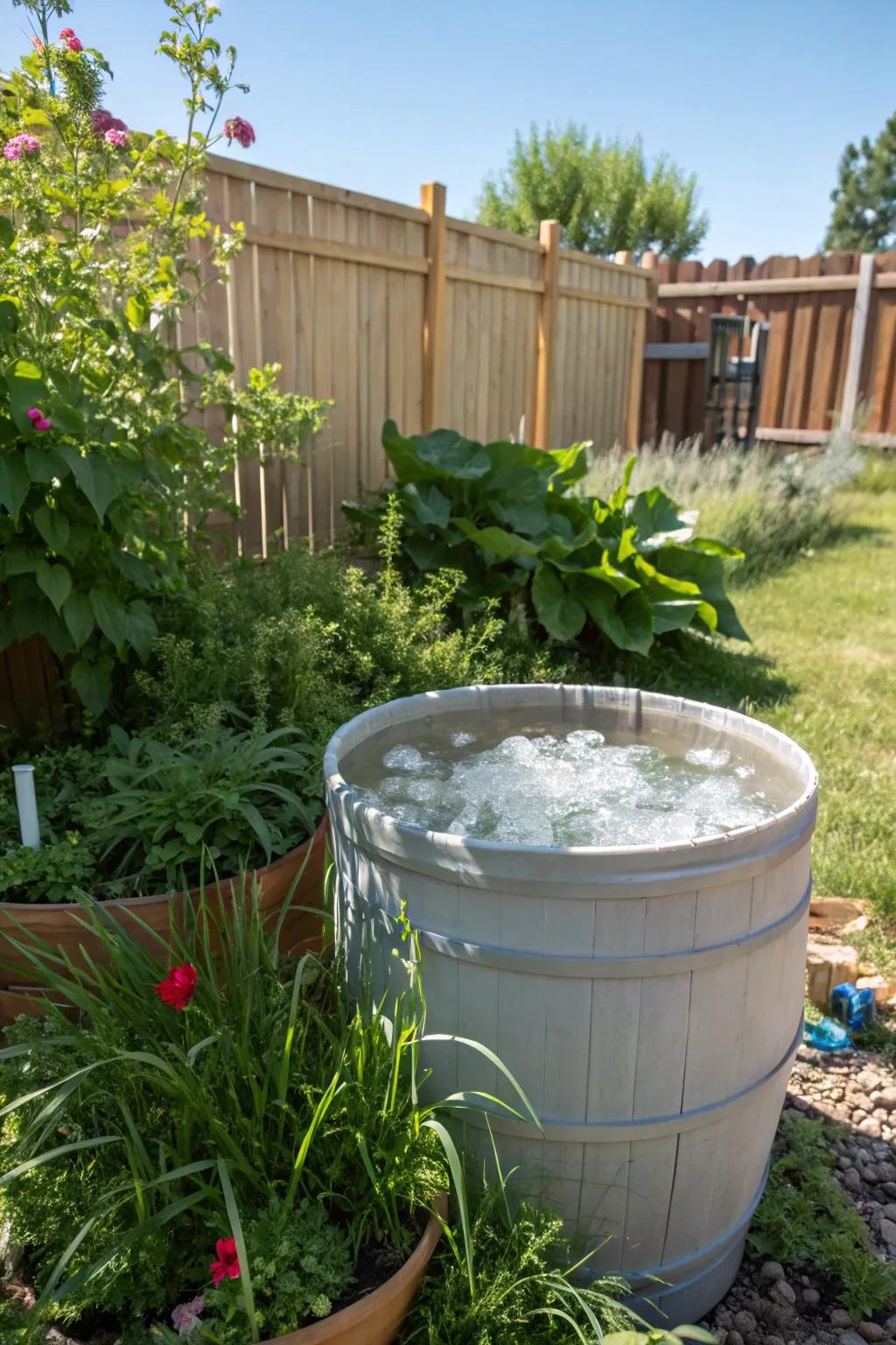 Innovate with a plastic barrel ice bath.