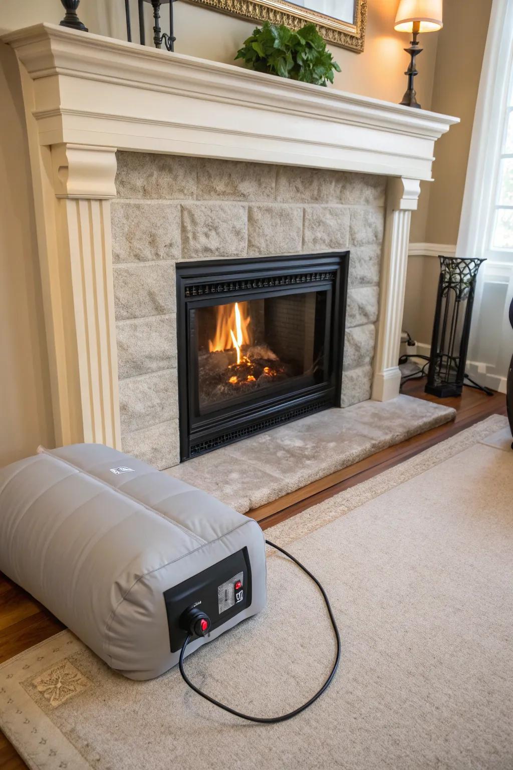 Keep warm air in with a simple fireplace plug.