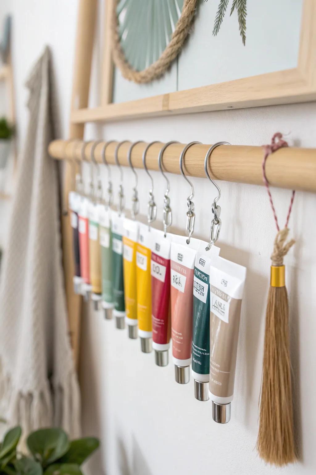 Transform your art space with this simple yet stunning DIY paint tube display.