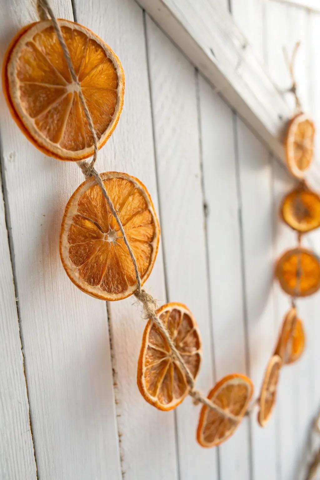 Bring a touch of natural charm to your space with a beautifully crafted dried orange slice garland. 🍊✨