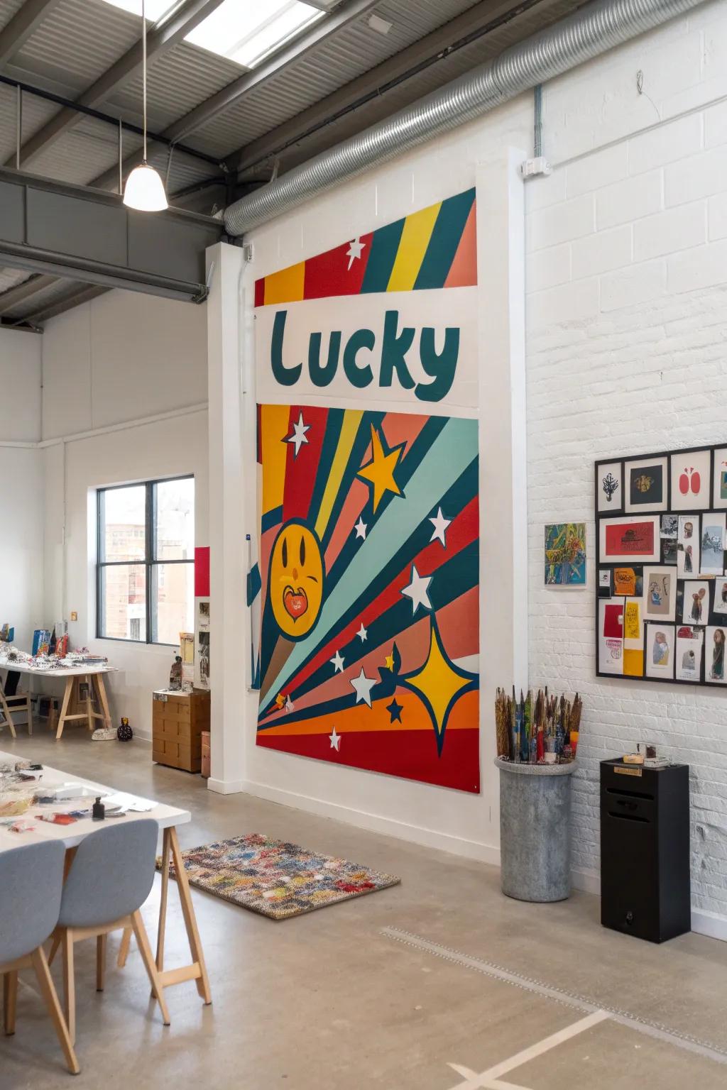 Make your walls pop with vibrant 'Lucky' signage for St. Patrick's Day.