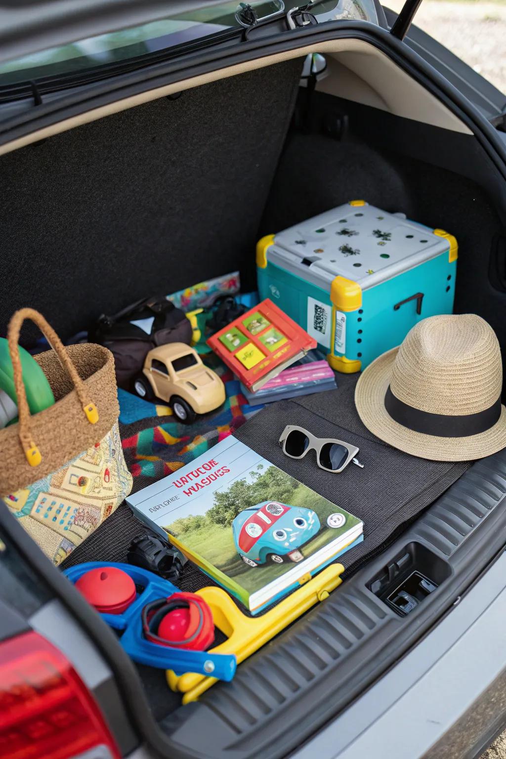 Challenge kids with an I Spy game trunk setup.