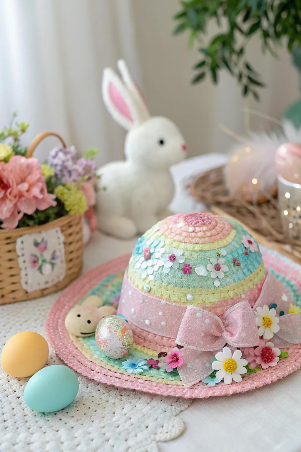 A sparkling Easter bonnet that glistens in the light.