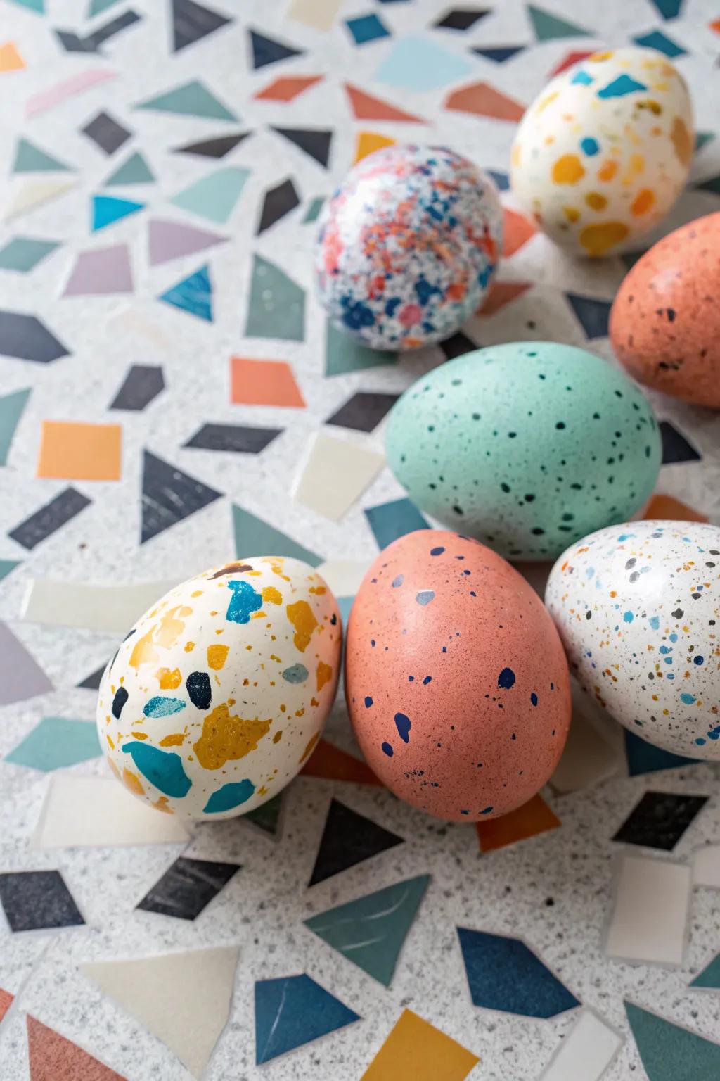 Terrazzo pattern eggs bring a modern touch to your Easter decorations.