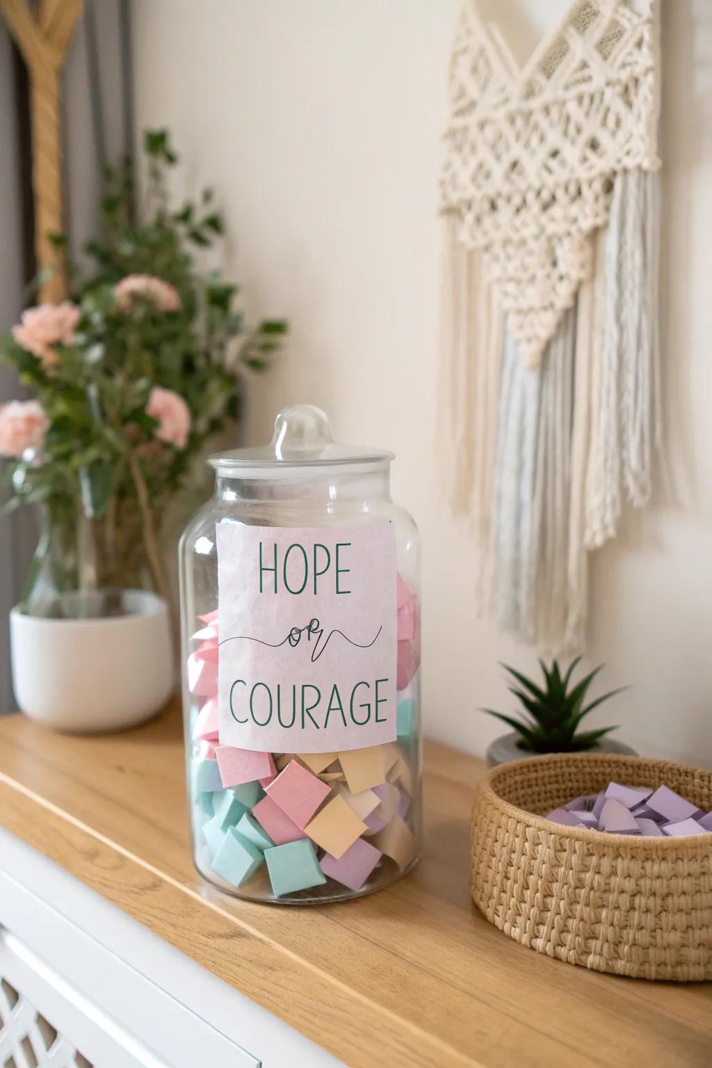 Transform your mindset with a Positive Word Jar. Embrace simplicity and beauty, one word at a time.
