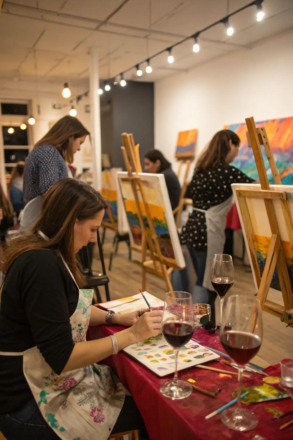 Unleash your inner artist with a sip and paint class.