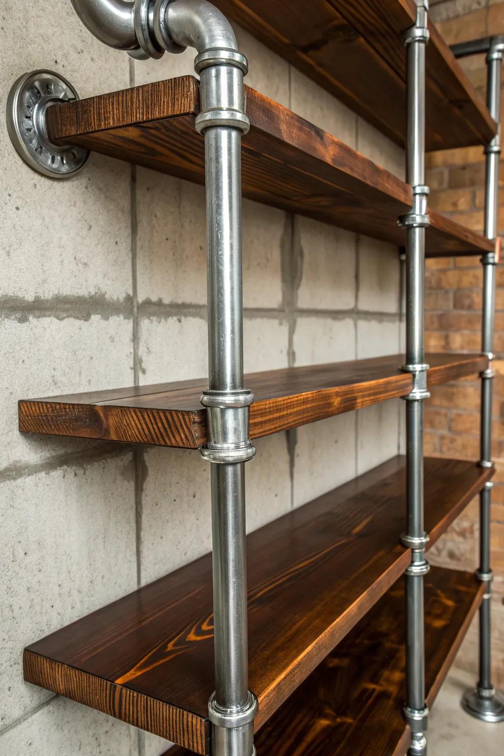 Elevate your space with industrial elegance: Conduit Bookshelf Support.