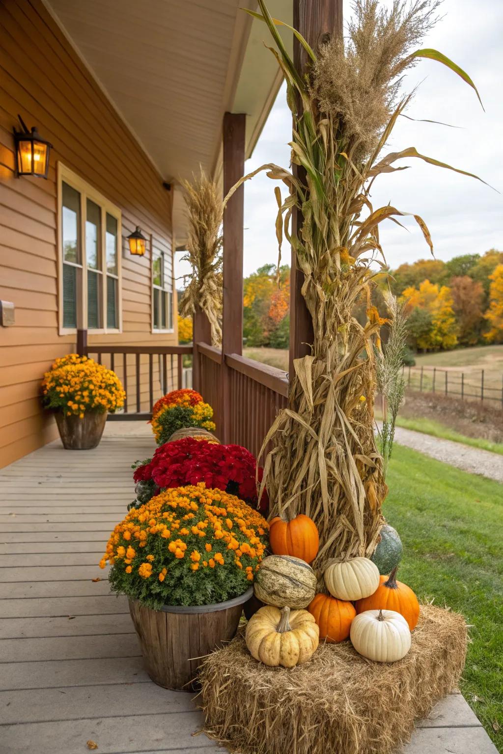 A harvest-themed planter brings the bounty of the season to your home.