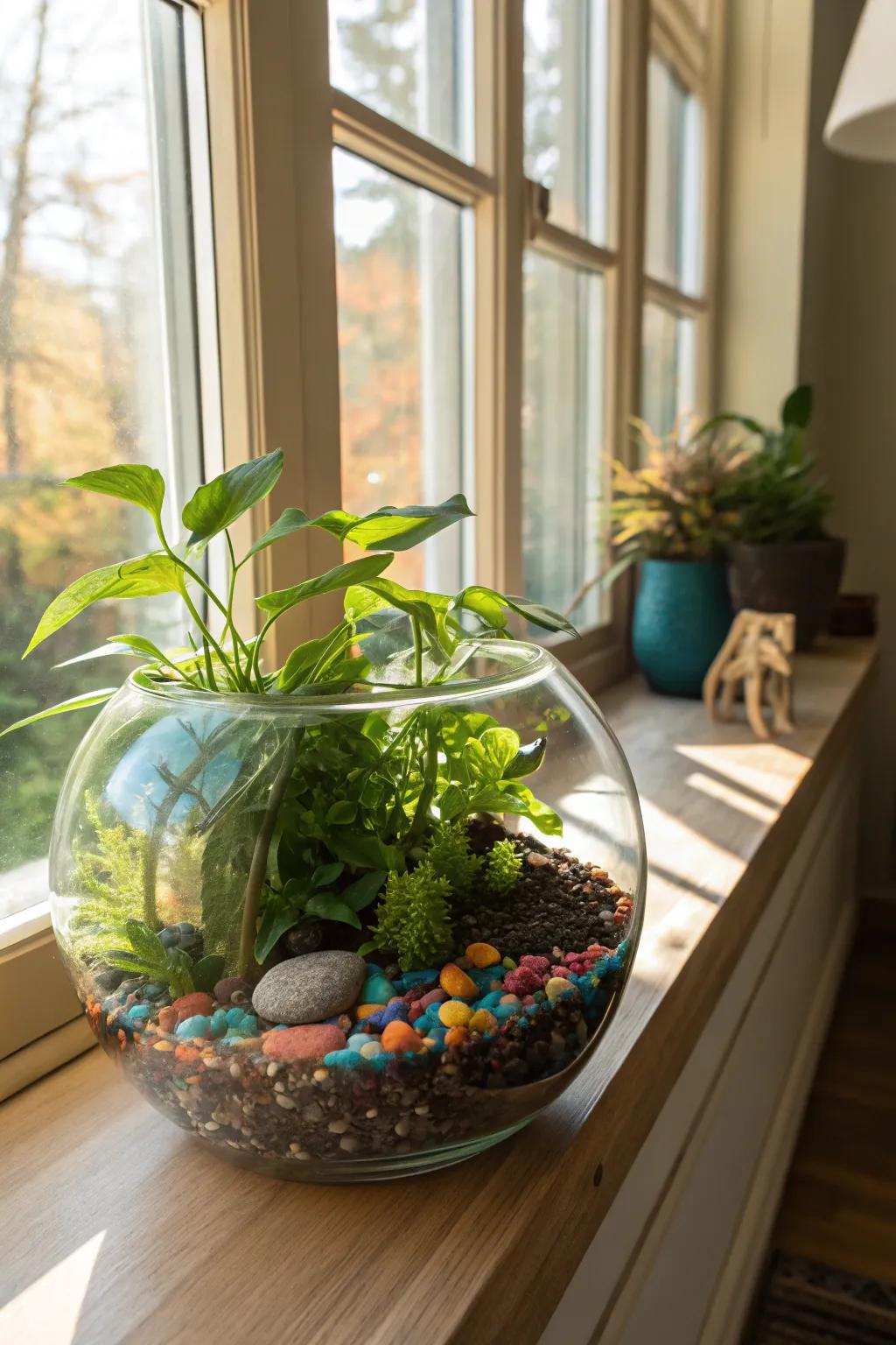 Bring a touch of nature indoors with a DIY plant terrarium.