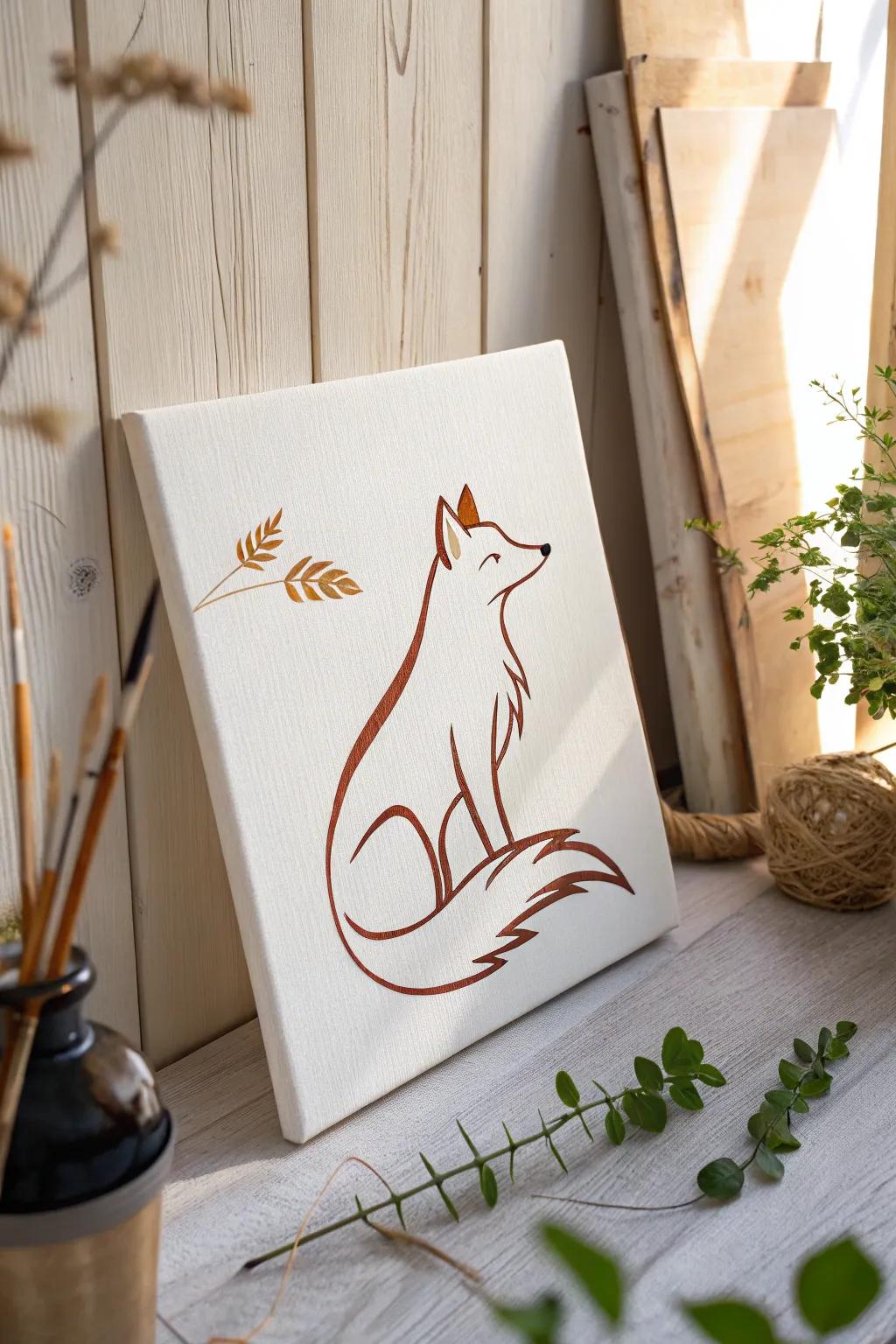 Embrace the beauty of simplicity with this minimalist fox design, where less truly becomes more.