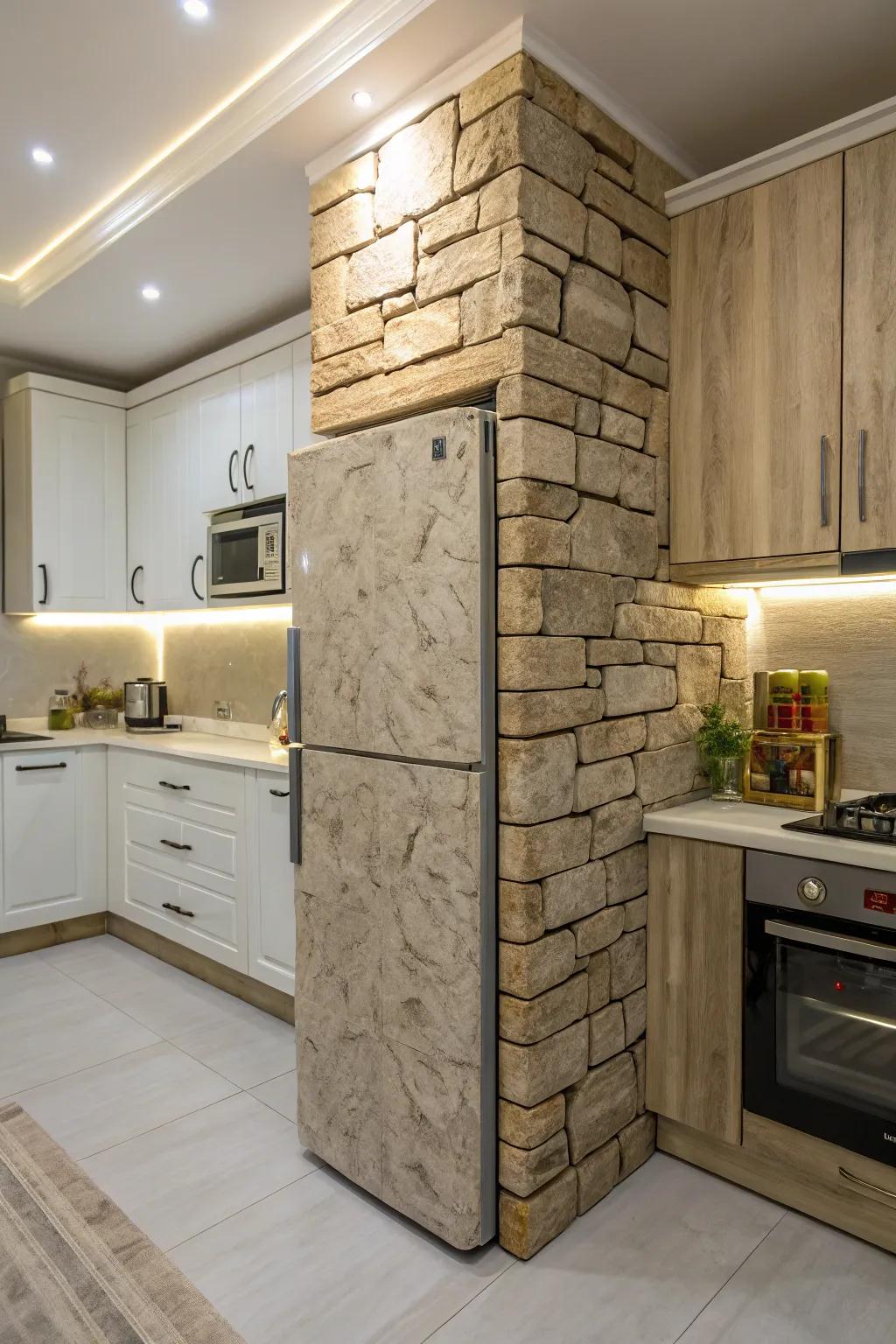 Textured wraps add depth and intrigue to your kitchen's style.