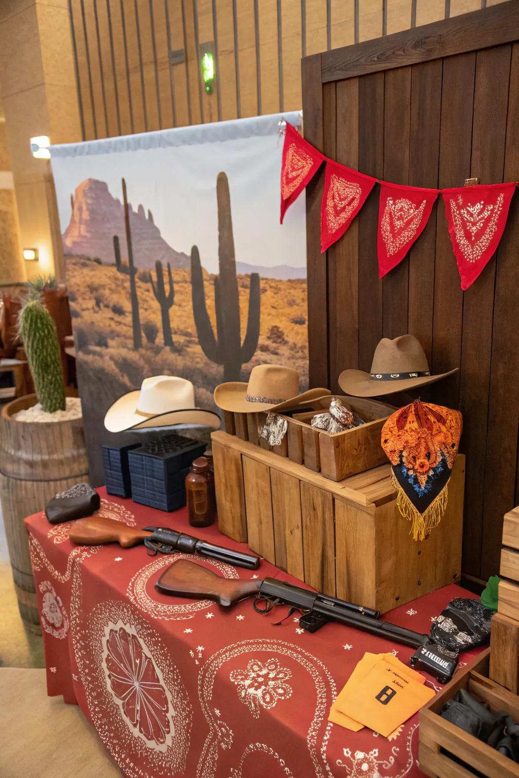 Capture the fun with a Western-themed photo booth.