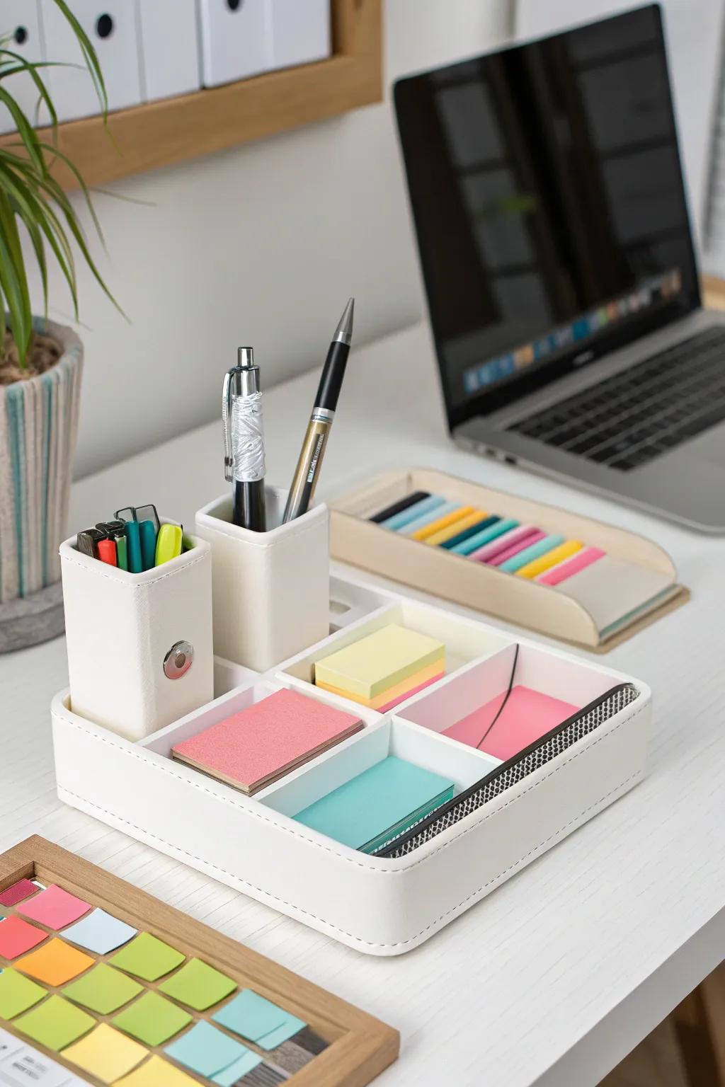 Keep your workspace tidy with the Desk Organizer Kit.