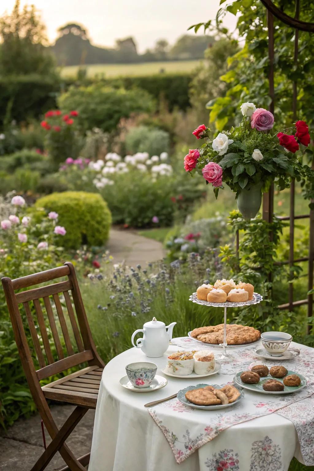 Enjoy a sophisticated garden tea party for your special day.