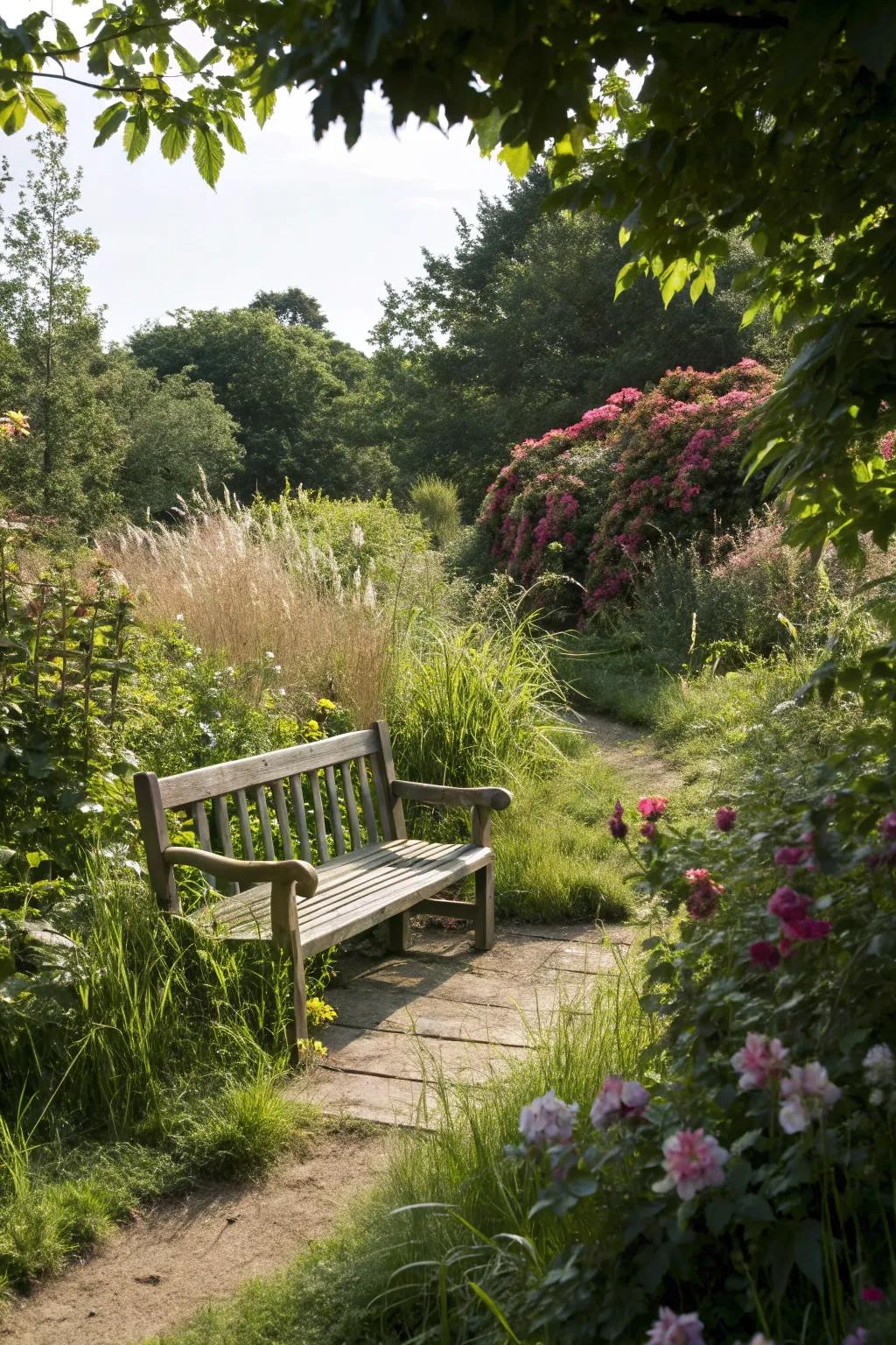 A secluded nook offers a peaceful retreat in your garden.