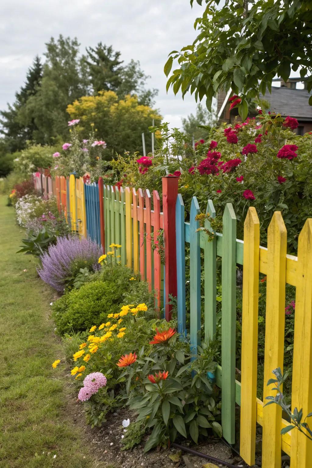 Transform your garden with a colorful painted fence.