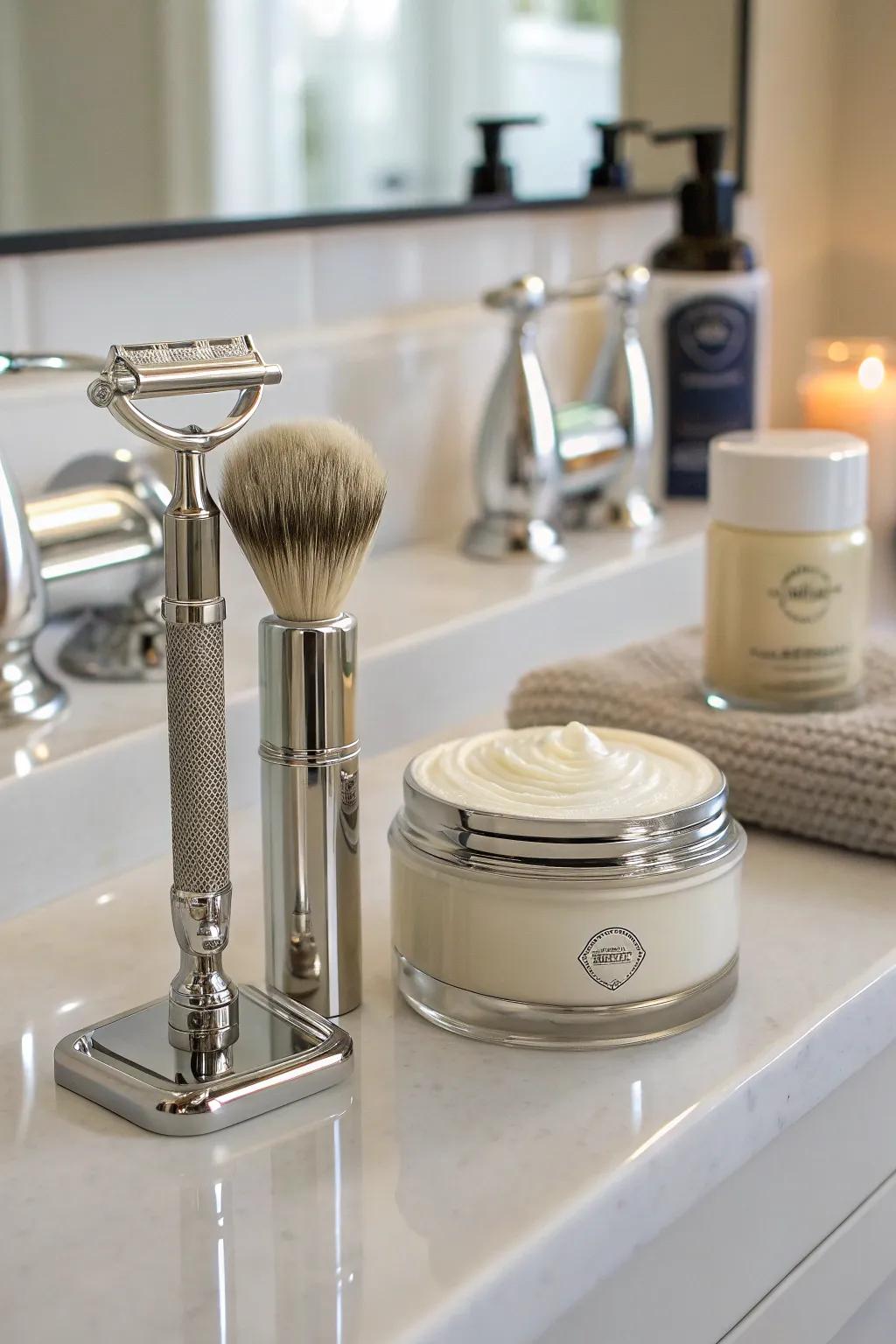 A luxury shaving set transforms daily grooming into a refined ritual.