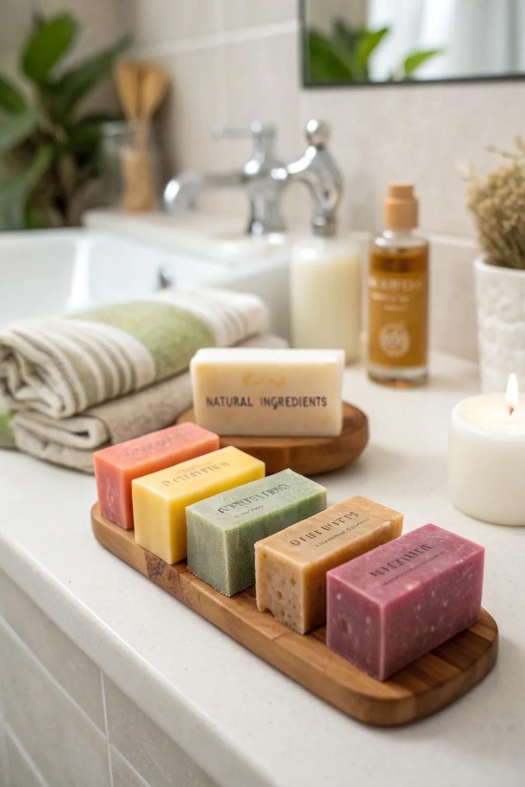 Indulge in natural luxury with handmade soap bars.