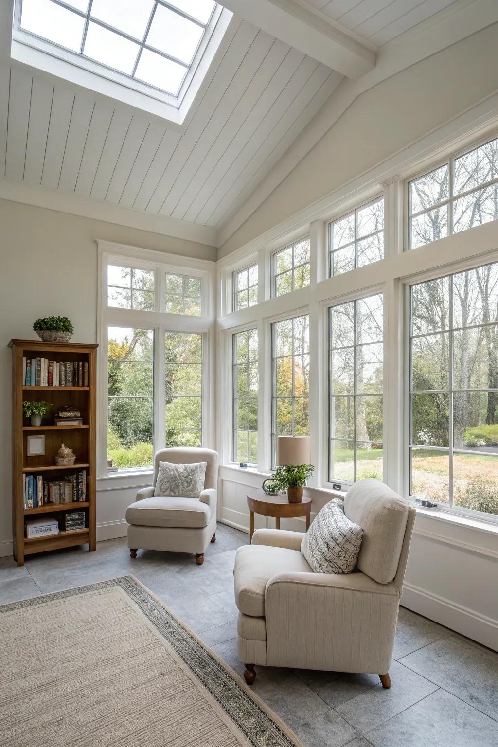 Embrace simplicity with a modern minimalist sunroom.