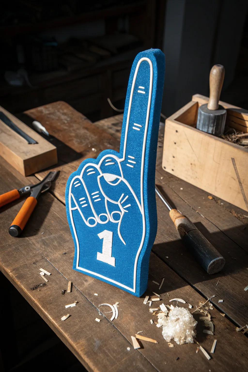 Raise your handcrafted foam finger high and cheer your team to victory!