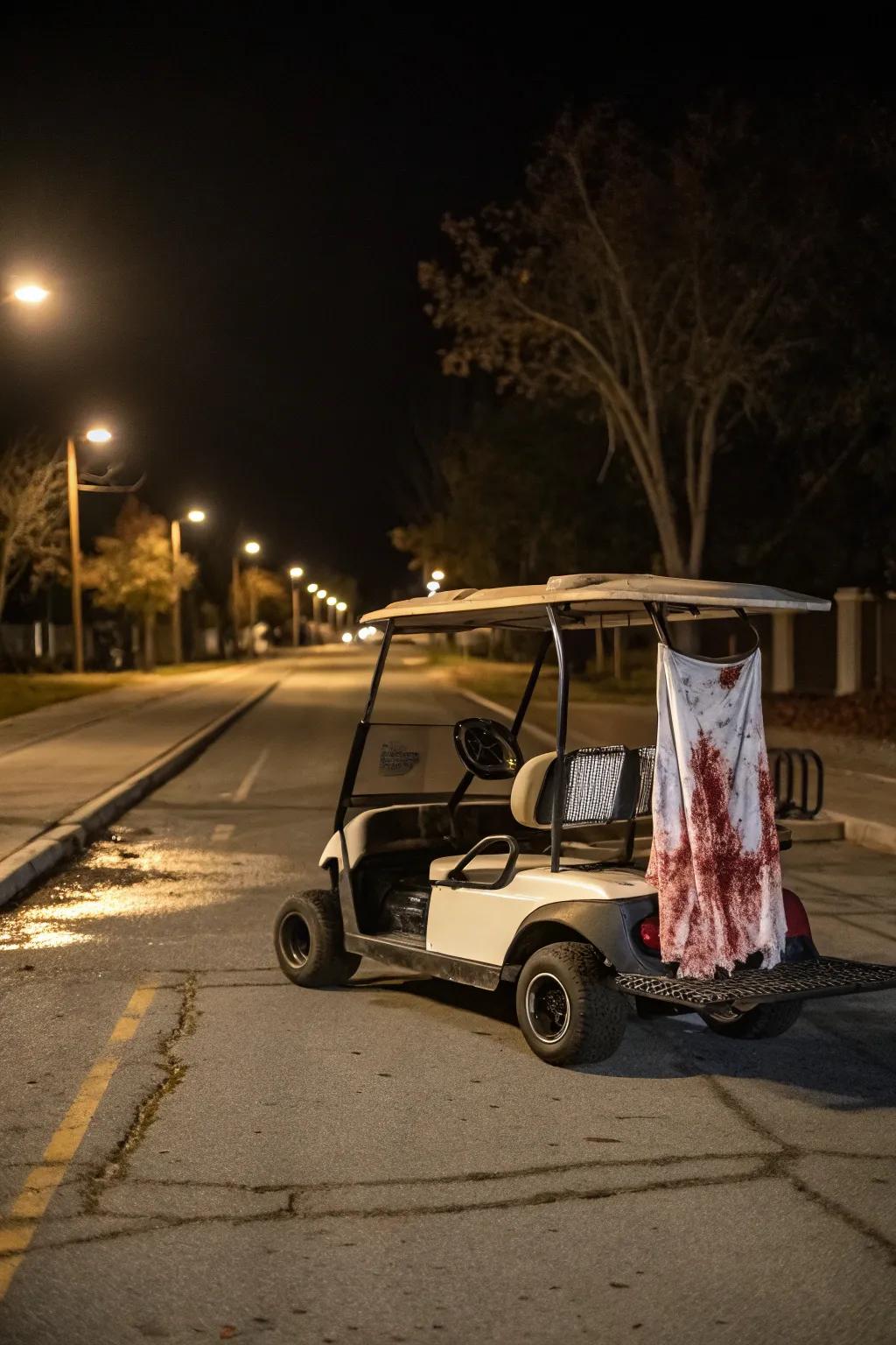 Survive the zombie apocalypse with this ghoulish golf cart.