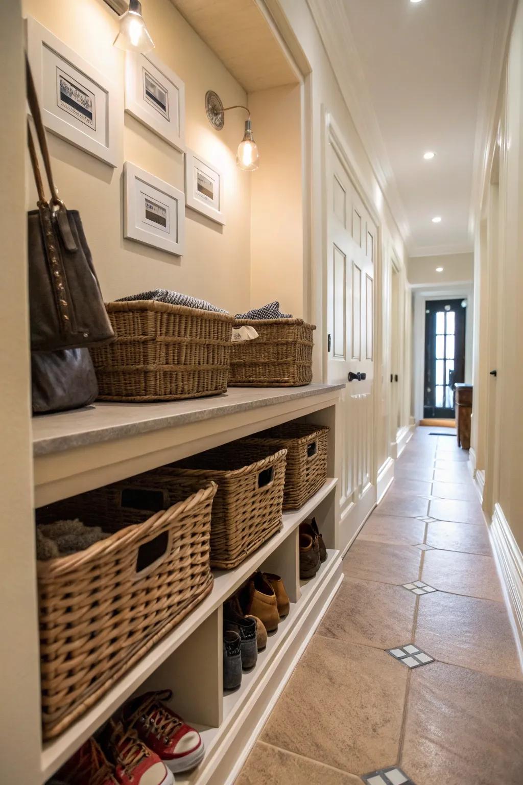 Baskets provide an easy and stylish storage option.