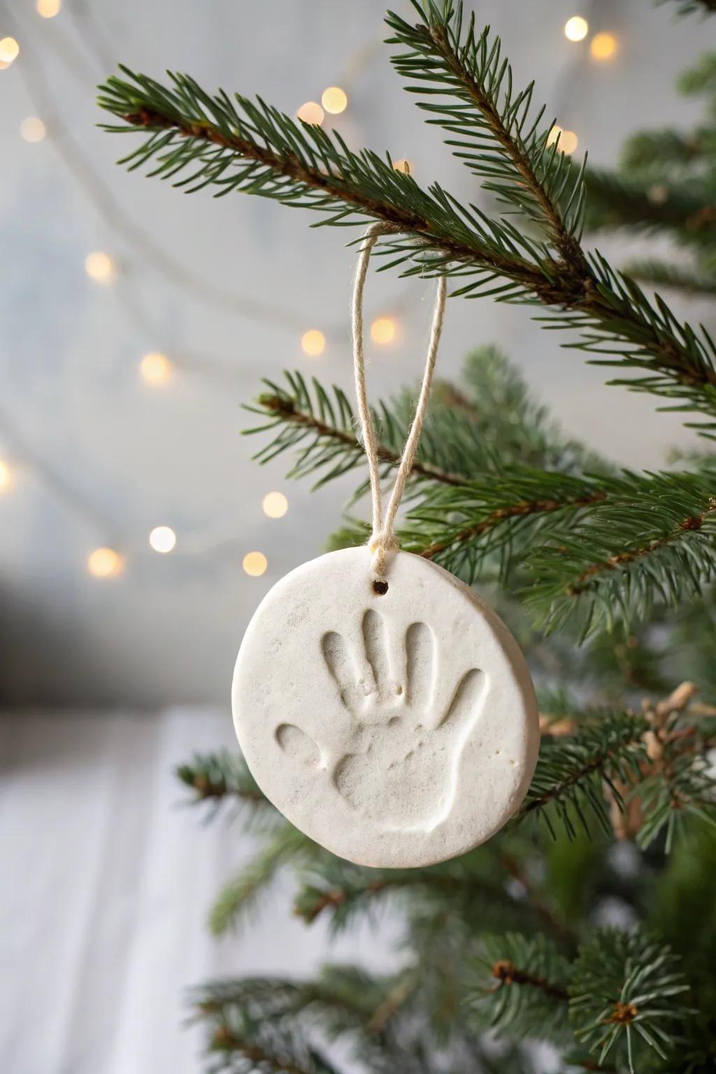 Capture the magic of the holidays with a handcrafted handprint snowman ornament.