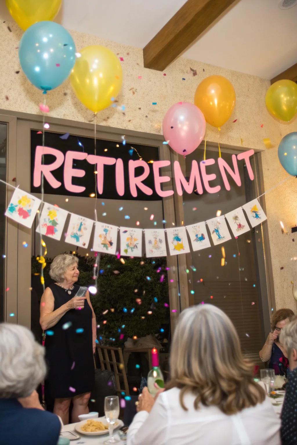 A playful retirement banner that brings humor and joy to the celebration.