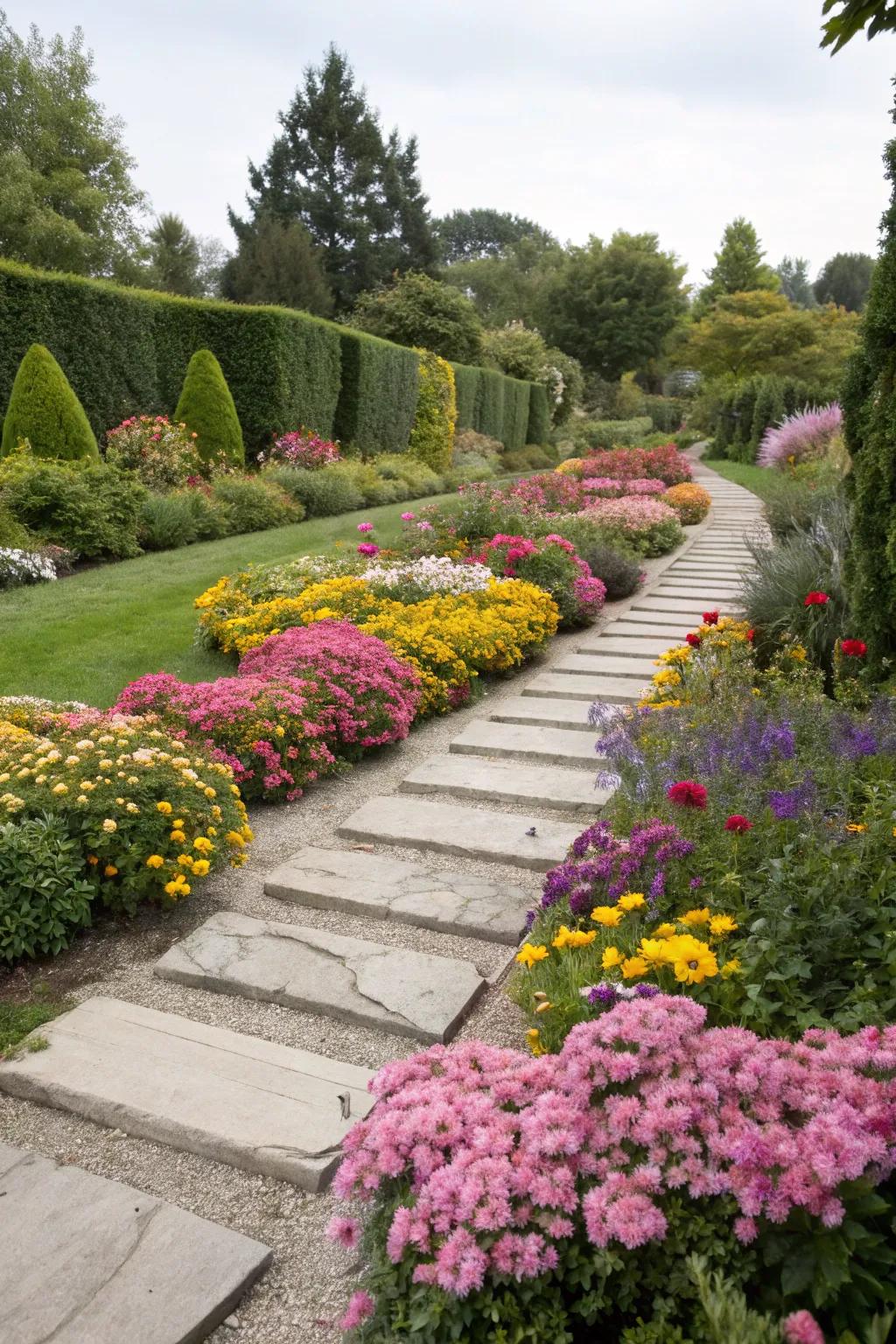 Stepping stones add a playful path through your garden.