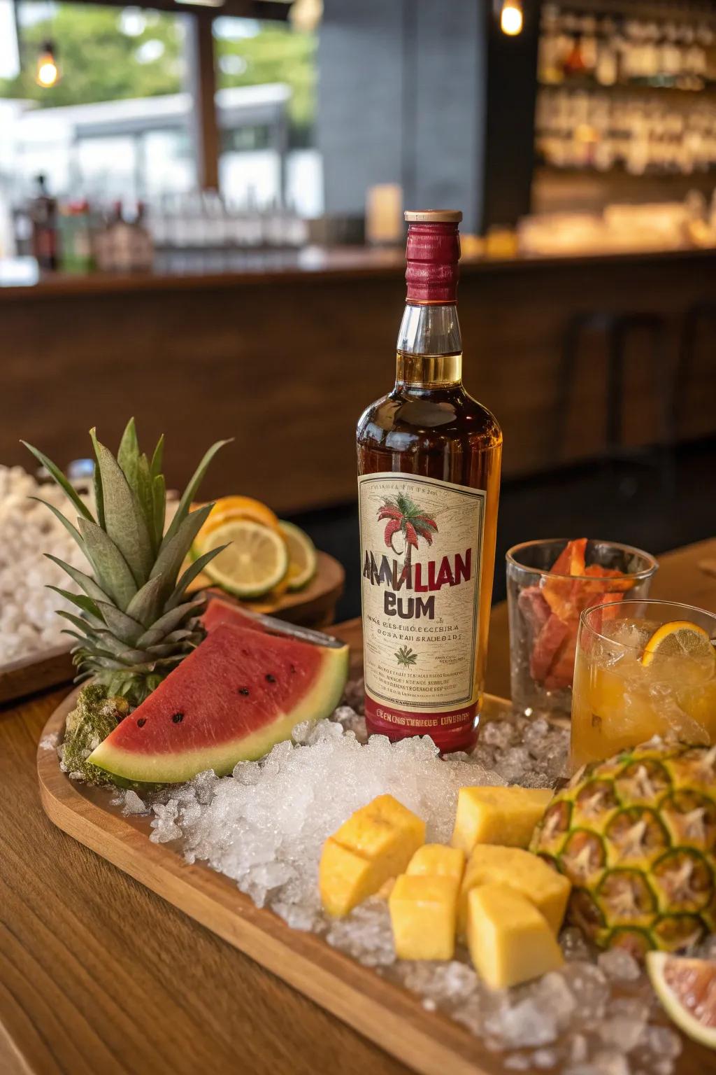 Hawaiian rum, the essence of island cocktails.