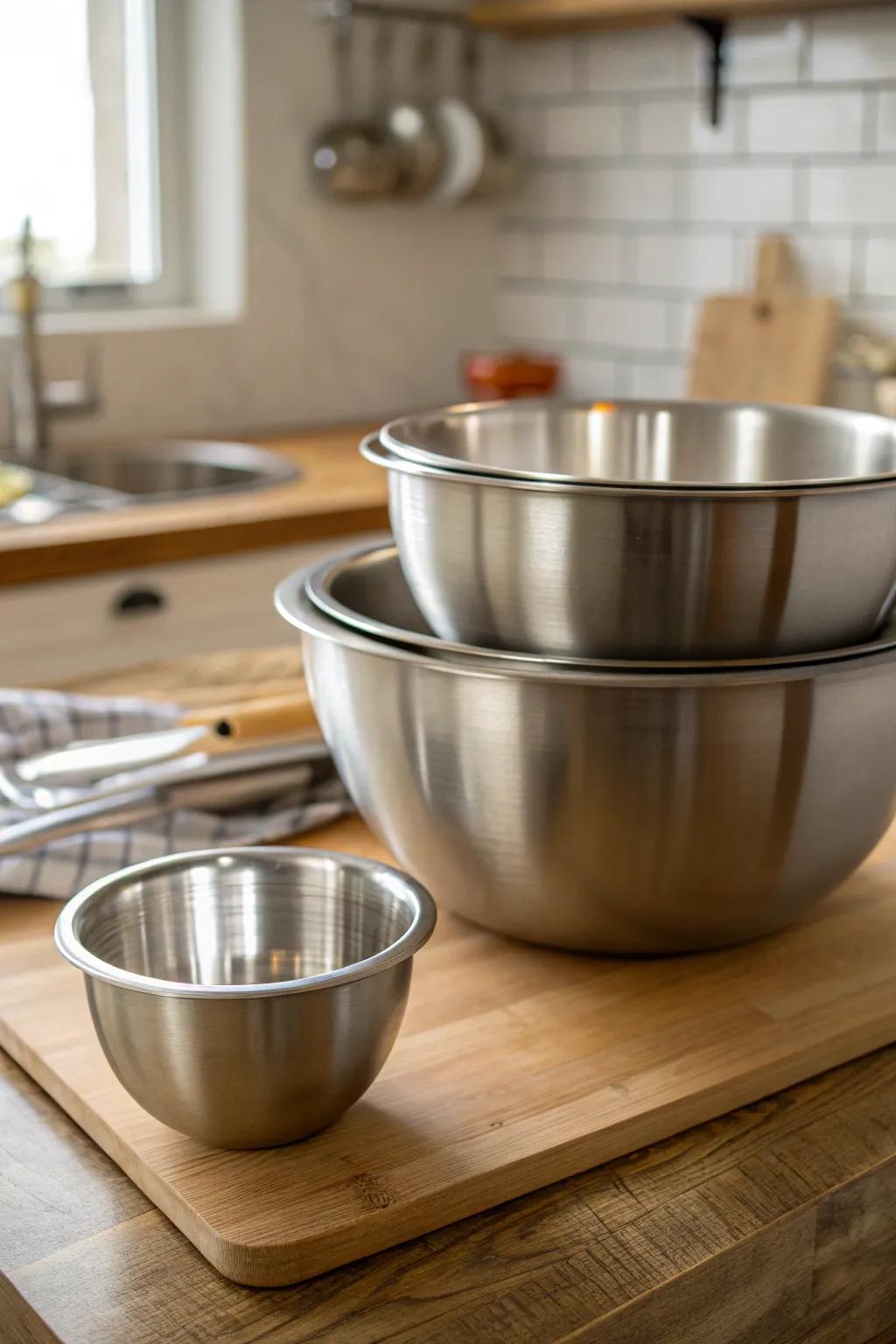 Practical and space-saving mixing bowls for any kitchen task.