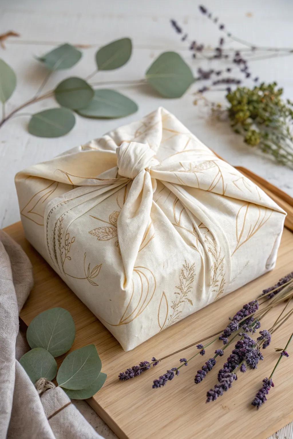 Embrace elegance and sustainability with furoshiki—a chic and eco-friendly way to wrap gifts.