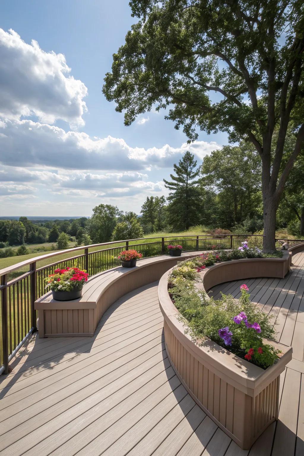 Curved designs that harmonize with the natural landscape.