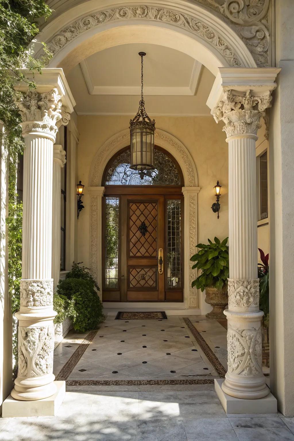 Columns add architectural elegance to your entryway.