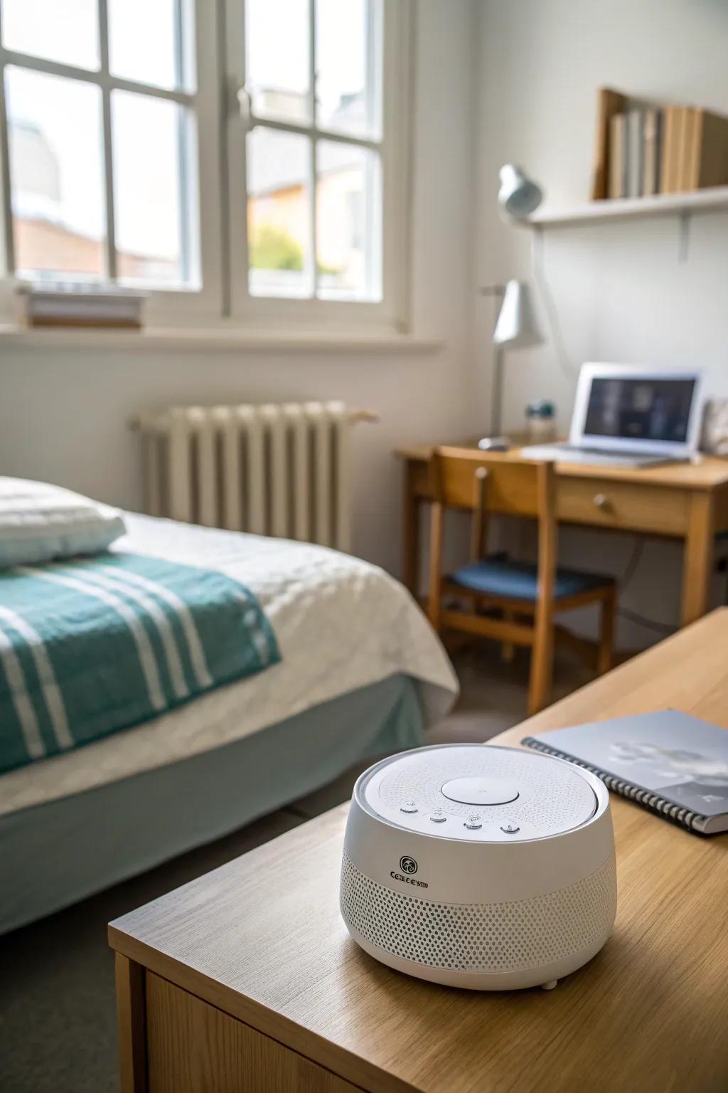 Block out distractions with a white noise machine.