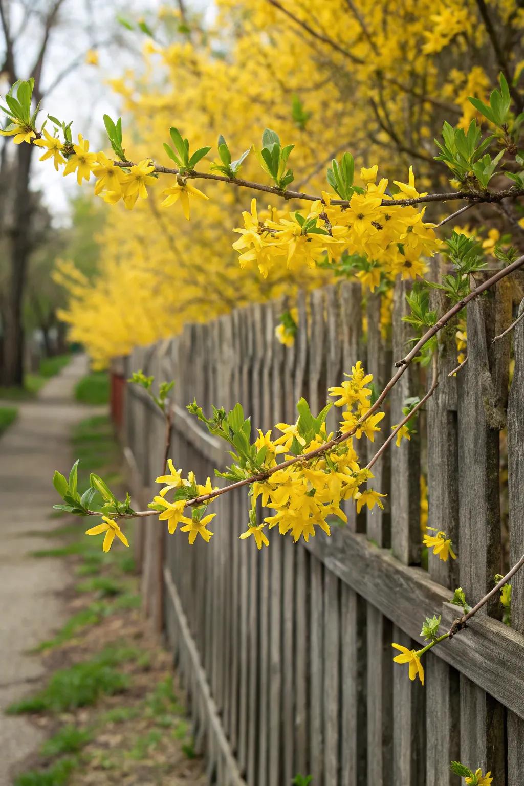 Forsythia brings sunshine to your garden with its early blooms.