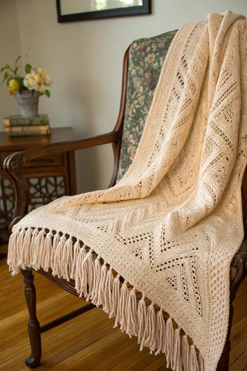 A comforting prayer shawl for peaceful moments.