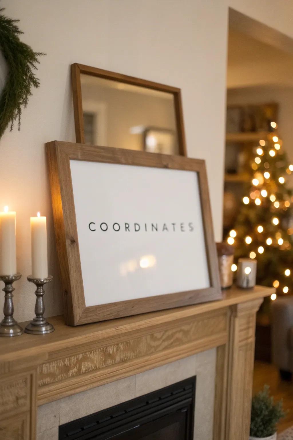 Celebrate home with a customized coordinates print.