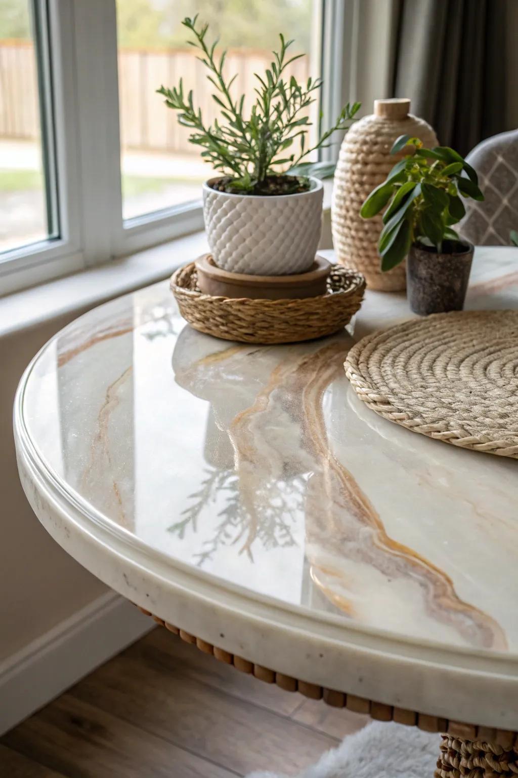 Transform your table with the enchanting gloss of epoxy magic.