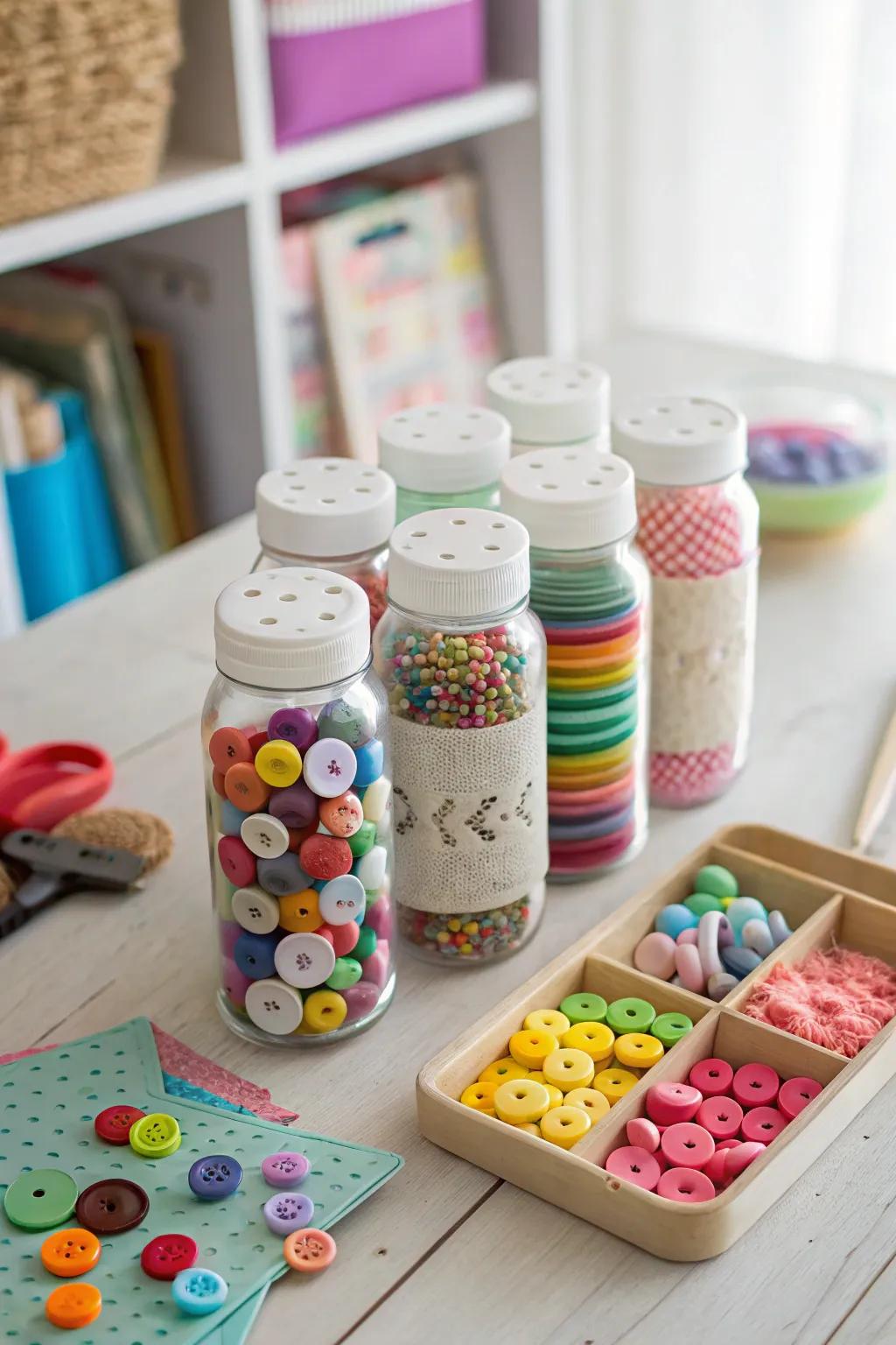 Keep your craft supplies organized and ready to use.