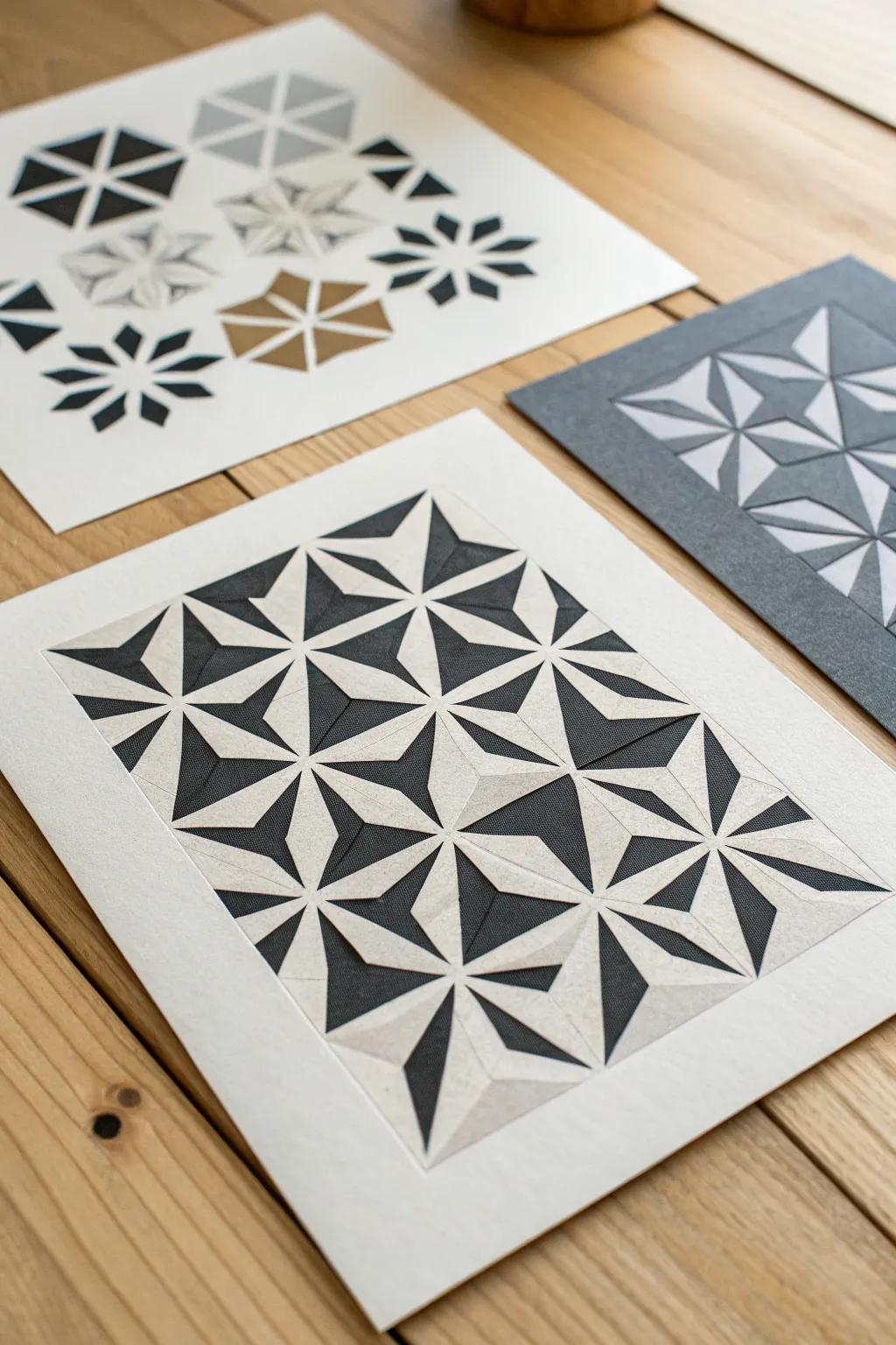 Discover the elegance of three-value Notan designs, where simplicity meets depth in a harmonious dance of black, white, and gray.