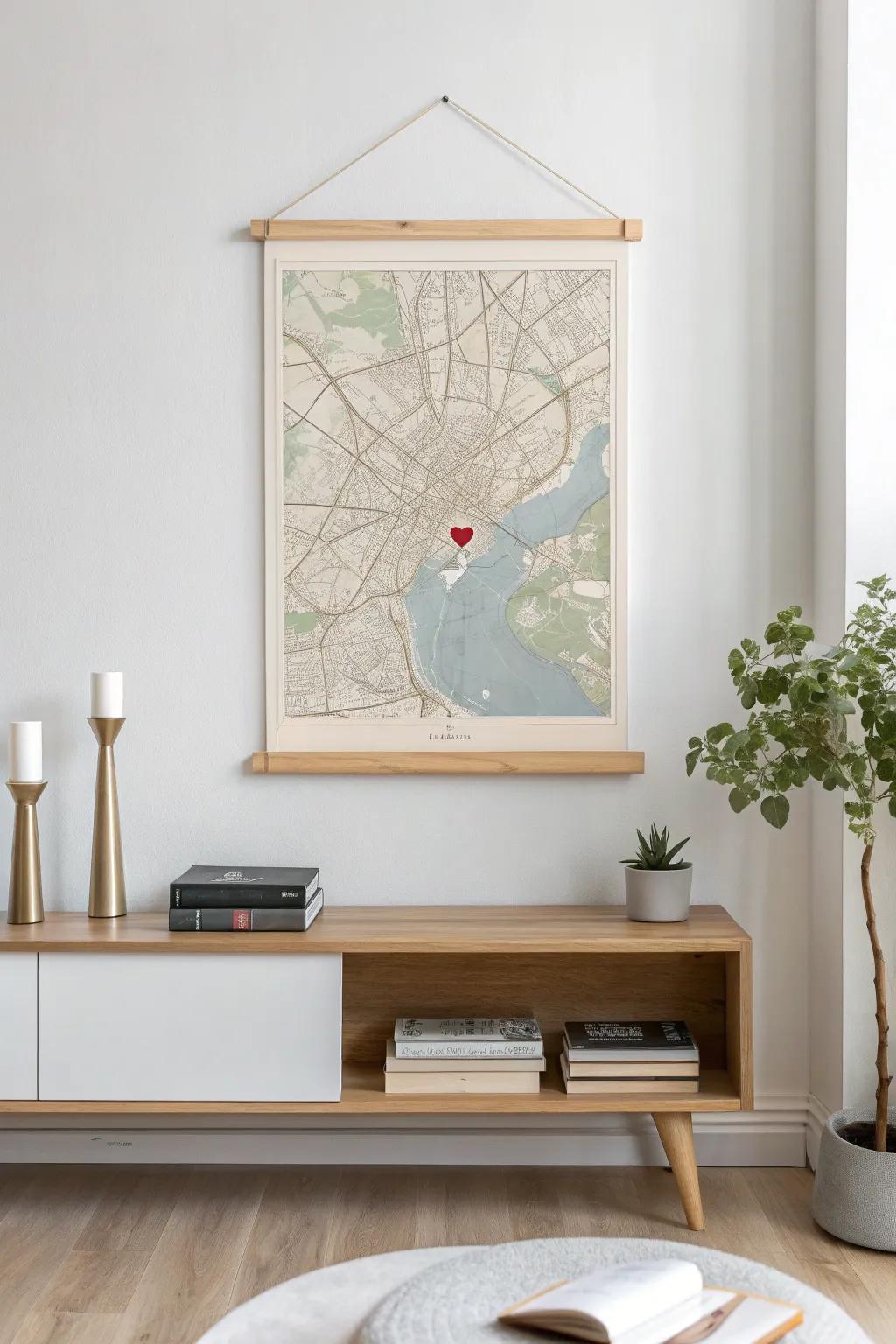 Capture life's precious moments with a custom map canvas—where your heart found its home.